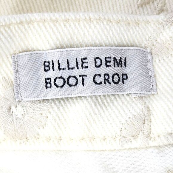 J Crew Billie Demi-Boot Crop Eyelet Off White High Waist Denim Jeans Womens 29 - Picture 10 of 12